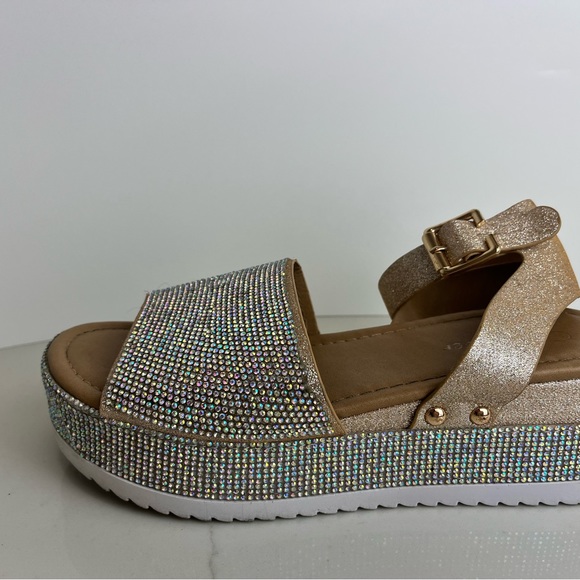All Over Rhinestone Platform Sandals - Picture 11 of 16